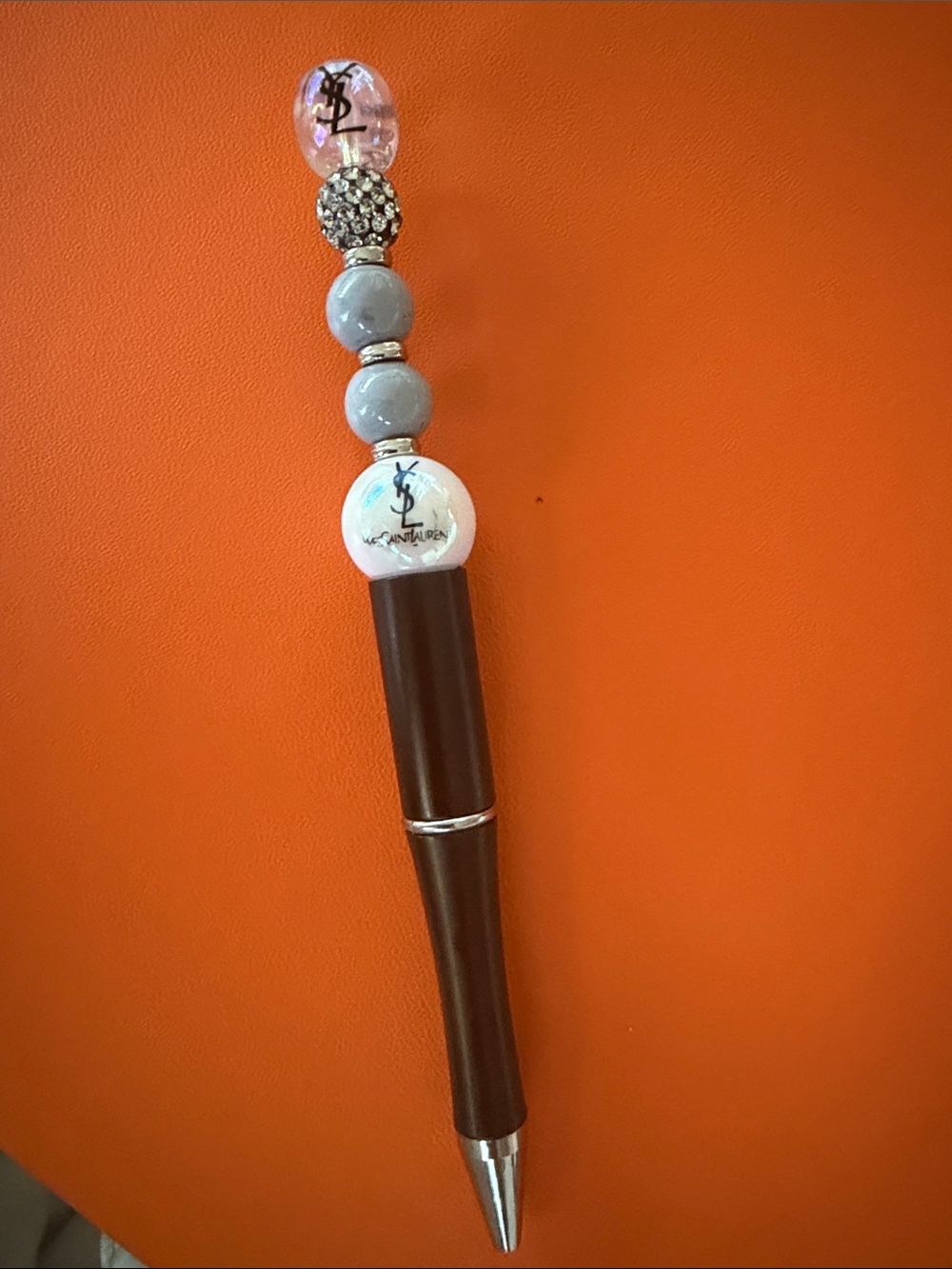 Iridescent, beads Beaded Charm pen handcrafted